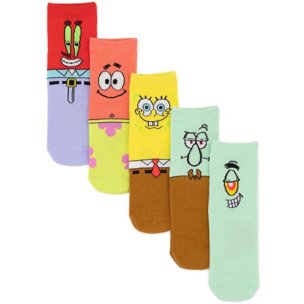 SpongeBob SquarePants Childrens/Kids Socks (Pack of 5) / Multicolored